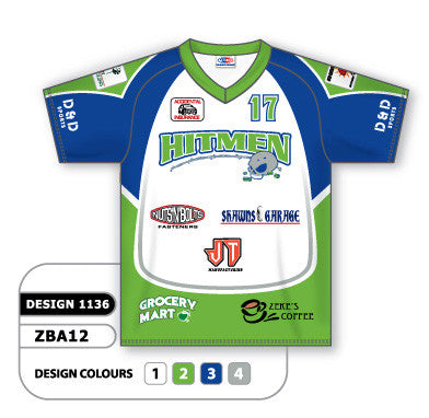 Athletic Knit Custom Sublimated V-Neck Softball Jersey Design 1136 (ZSB12-1136)