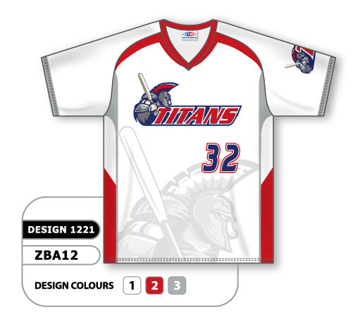 Athletic Knit Custom Sublimated V-Neck Baseball Jersey Design 1221 (ZBA12-1221)