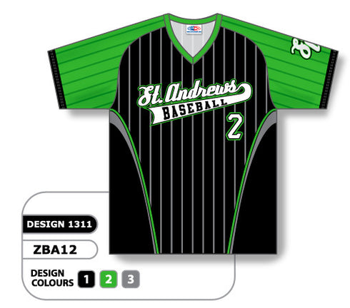 Athletic Knit Custom Sublimated V-Neck Baseball Jersey Design 1311 (ZBA12-1311)