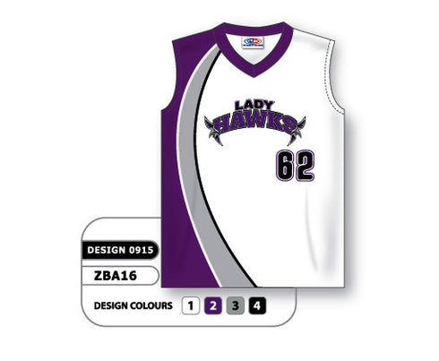 Athletic Knit Custom Sublimated Ladies Sleeveless V-Neck Softball Jersey Design 0915 (ZBA16-0915)