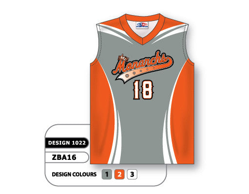 Athletic Knit Custom Sublimated Ladies Sleeveless V-Neck Softball Jersey Design 1022 (ZBA16-1022)