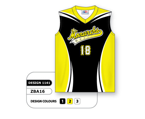 Athletic Knit Custom Sublimated Ladies Sleeveless V-Neck Softball Jersey Design 1141 (ZBA16-1141)