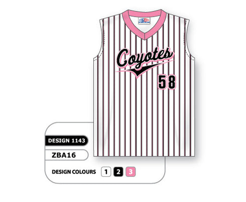 Athletic Knit Custom Sublimated Ladies Sleeveless V-Neck Softball Jersey Design 1143 (ZBA16-1143)