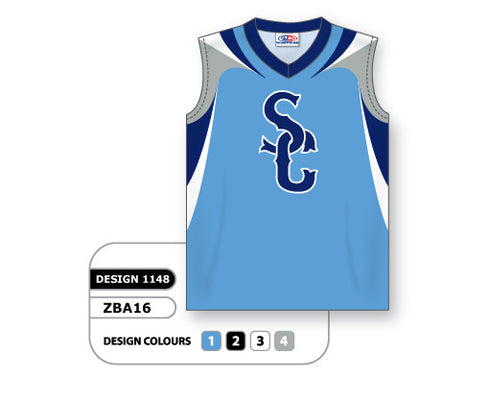 Athletic Knit Custom Sublimated Ladies Sleeveless V-Neck Softball Jersey Design 1148 (ZBA16-1148)