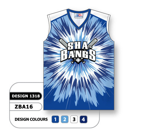Athletic Knit Custom Sublimated Ladies Sleeveless V-Neck Softball Jersey Design 1318 (ZBA16-1318)