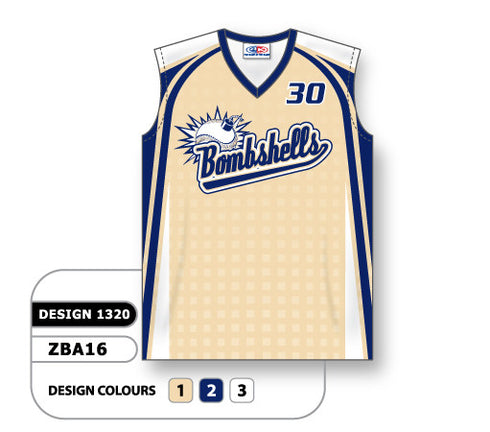 Athletic Knit Custom Sublimated Ladies Sleeveless V-Neck Softball Jersey Design 1320 (ZBA16-1320)