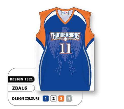Athletic Knit Custom Sublimated Ladies Sleeveless V-Neck Softball Jersey Design 1321 (ZBA16-1321)