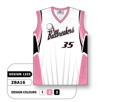 Athletic Knit Custom Sublimated Ladies Sleeveless V-Neck Softball Jersey Design 1323 (ZBA16-1323)