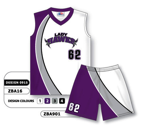 Athletic Knit Custom Sublimated Ladies Sleeveless V-Neck Softball Uniform Set Design 0915 (ZBA16S-0915)
