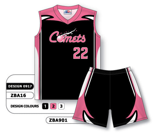 Athletic Knit Custom Sublimated Ladies Sleeveless V-Neck Softball Uniform Set Design 0917 (ZBA16S-0917)