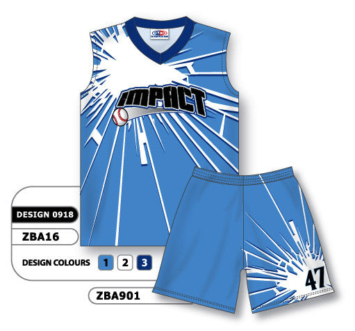 Athletic Knit Custom Sublimated Ladies Sleeveless V-Neck Softball Uniform Set Design 0918 (ZBA16S-0918)