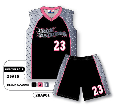 Athletic Knit Custom Sublimated Ladies Sleeveless V-Neck Softball Uniform Set Design 1019 (ZBA16S-1019)