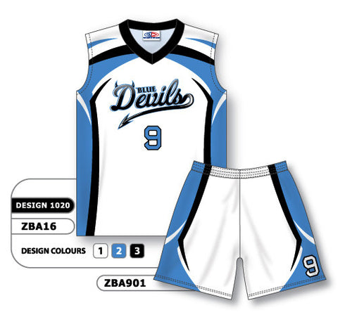 Athletic Knit Custom Sublimated Ladies Sleeveless V-Neck Softball Uniform Set Design 1020 (ZBA16S-1020)