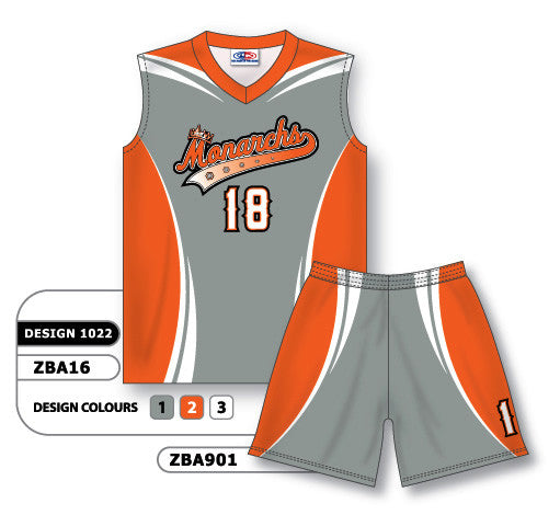 Athletic Knit Custom Sublimated Ladies Sleeveless V-Neck Softball Uniform Set Design 1022 (ZBA16S-1022)