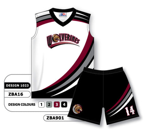 Athletic Knit Custom Sublimated Ladies Sleeveless V-Neck Softball Uniform Set Design 1023 (ZBA16S-1023)
