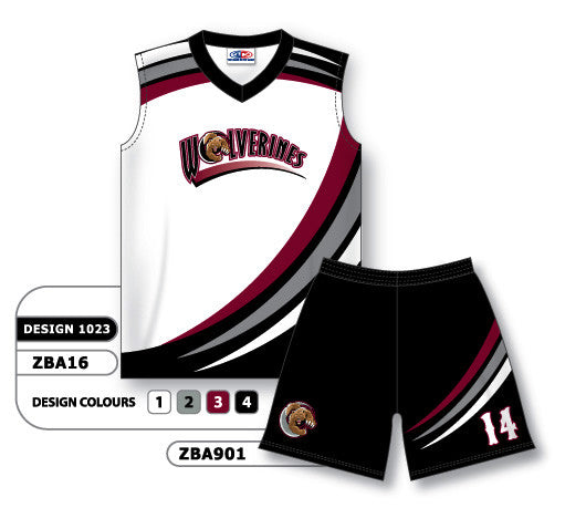 Athletic Knit Custom Sublimated Ladies Sleeveless V-Neck Softball Uniform Set Design 1023 (ZBA16S-1023)