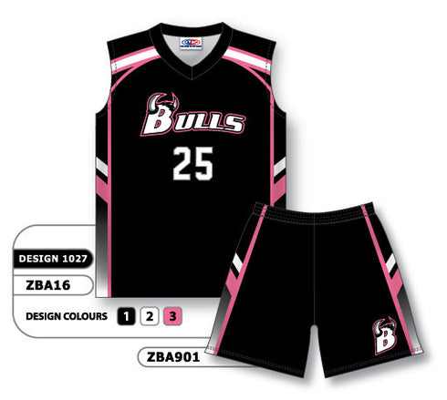 Athletic Knit Custom Sublimated Ladies Sleeveless V-Neck Softball Uniform Set Design 1027 (ZBA16S-1027)