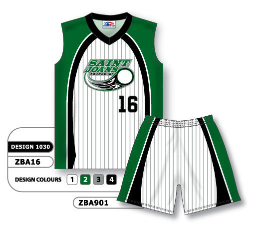 Athletic Knit Custom Sublimated Ladies Sleeveless V-Neck Softball Uniform Set Design 1030 (ZBA16S-1030)