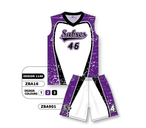 Athletic Knit Custom Sublimated Ladies Sleeveless V-Neck Softball Uniform Set Design 1140 (ZBA16S-1140)