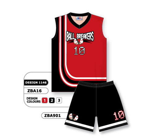 Athletic Knit Custom Sublimated Ladies Sleeveless V-Neck Softball Uniform Set Design 1146 (ZBA16S-1146)