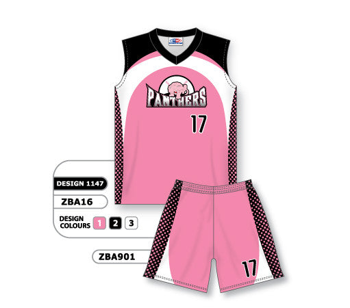 Athletic Knit Custom Sublimated Ladies Sleeveless V-Neck Softball Uniform Set Design 1147 (ZBA16S-1147)