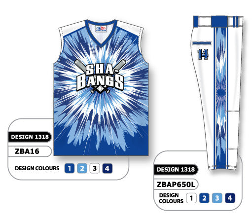 Athletic Knit Custom Sublimated Ladies Sleeveless V-Neck Softball Uniform Set Design 1318 (ZBA16S-1318)