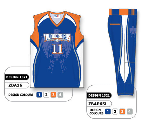 Athletic Knit Custom Sublimated Ladies Sleeveless V-Neck Softball Uniform Set Design 1321 (ZBA16S-1321)