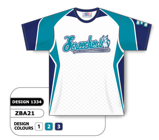 Athletic Knit Custom Sublimated Ladies Short Sleeve V-Neck Softball Jersey Design 1334 (ZBA21-1334)
