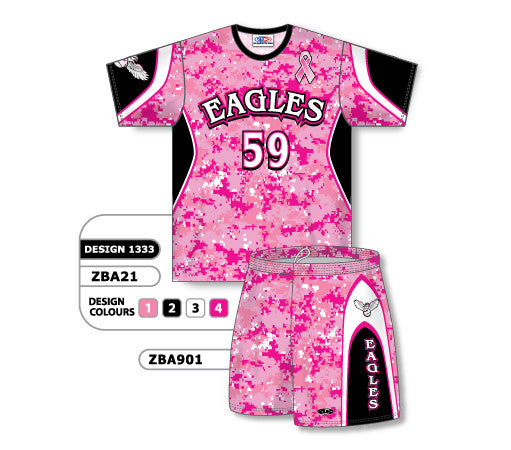 Athletic Knit Custom Sublimated Ladies Short Sleeve Crew Neck Softball Uniform Set Design 1333 (ZBA21S-1333)