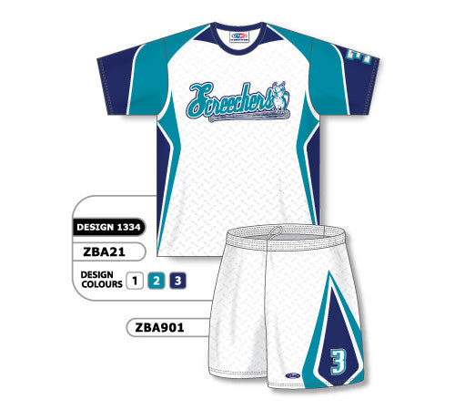 Athletic Knit Custom Sublimated Ladies Short Sleeve Crew Neck Softball Uniform Set Design 1334 (ZBA21S-1334)