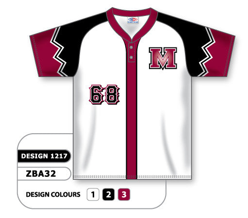Athletic Knit Custom Sublimated Two-Button Softball Jersey Design 1217 (ZSB32-1217)