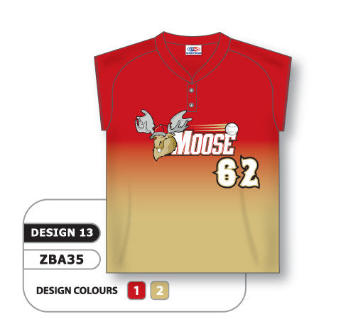 Athletic Knit Custom Sublimated Ladies Two-Button Cap Sleeve Softball Jersey Design 0913 (ZBA35-0913)