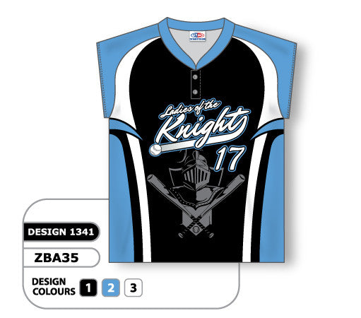 Athletic Knit Custom Sublimated Ladies Two-Button Cap Sleeve Softball Jersey Design 1341 (ZBA35-1341)