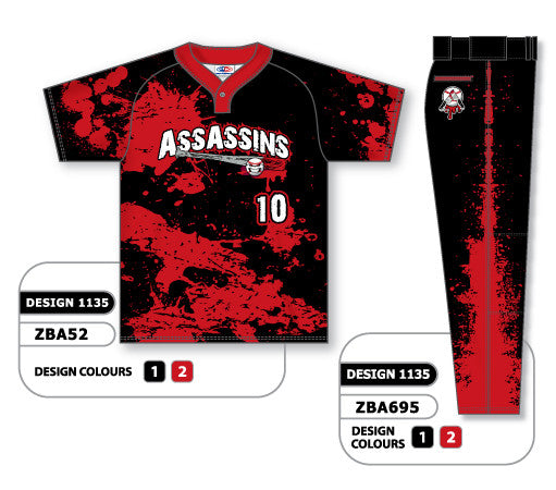 Athletic Knit Custom Sublimated Matching Softball Uniform Set Design 1135 (ZSB52S-1135)