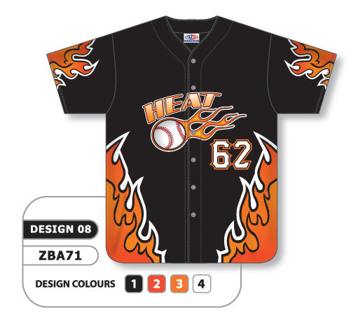 Athletic Knit Custom Sublimated Full Button Baseball Jersey Design 0908 (ZBA71-0908)
