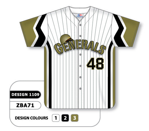 Athletic Knit Custom Sublimated Full Button Softball Jersey Design 1109 (ZSB71-1109)