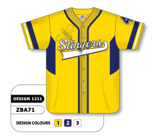 Athletic Knit Custom Sublimated Full Button Baseball Jersey Design 1211 (ZBA71-1211)