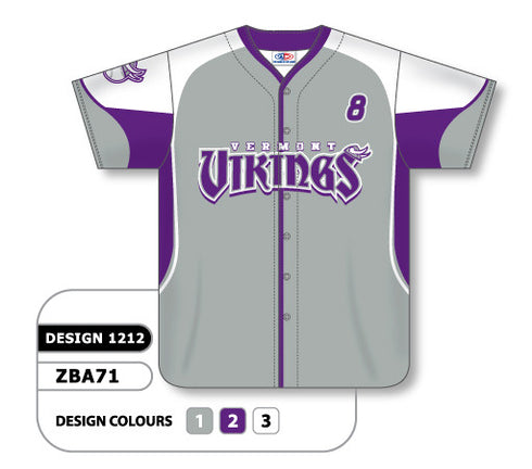 Athletic Knit Custom Sublimated Full Button Softball Jersey Design 1212 (ZSB71-1212)