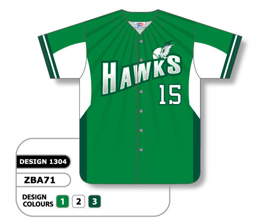 Athletic Knit Custom Sublimated Full Button Baseball Jersey Design 1304 (ZBA71-1304)