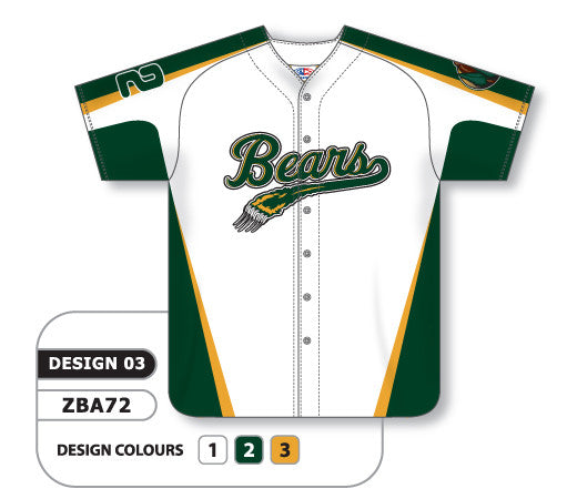 Athletic Knit Custom Sublimated Full Button Baseball Jersey Design 0903 (ZBA72-0903)