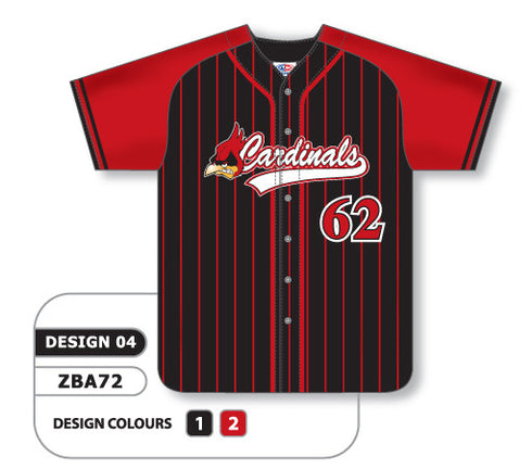 Athletic Knit Custom Sublimated Full Button Baseball Jersey Design 0904 (ZBA72-0904)
