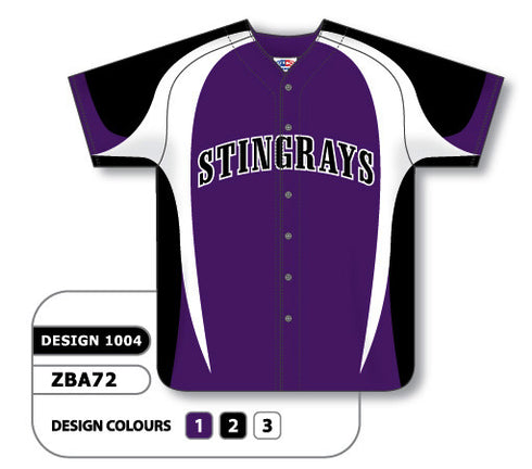 Athletic Knit Custom Sublimated Full Button Softball Jersey Design 1004 (ZSB72-1004)
