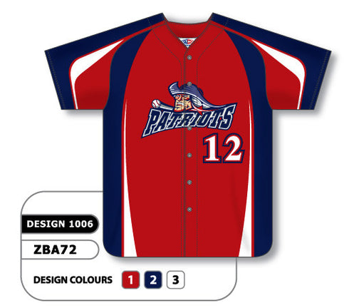 Athletic Knit Custom Sublimated Full Button Softball Jersey Design 1006 (ZSB72-1006)