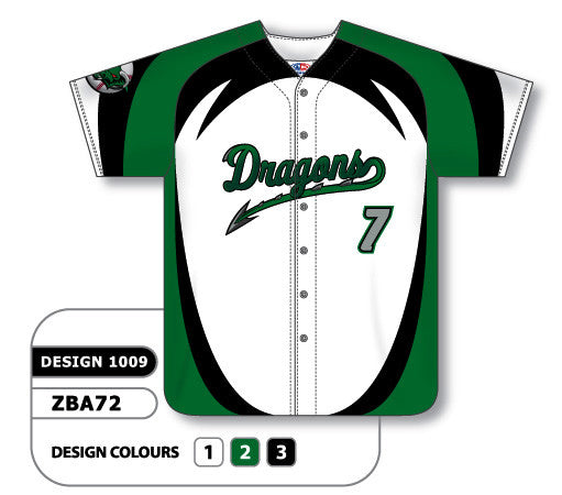 Athletic Knit Custom Sublimated Full Button Baseball Jersey Design 1009 (ZBA72-1009)