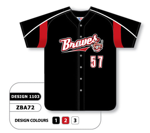 Athletic Knit Custom Sublimated Full Button Softball Jersey Design 1103 (ZSB72-1103)