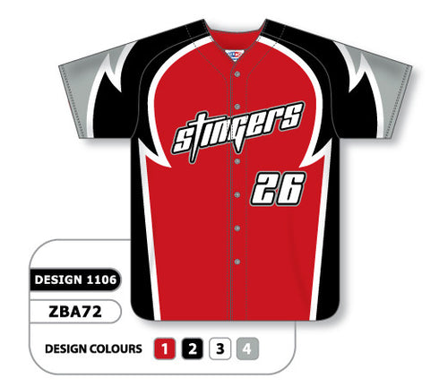 Athletic Knit Custom Sublimated Full Button Softball Jersey Design 1106 (ZSB72-1106)