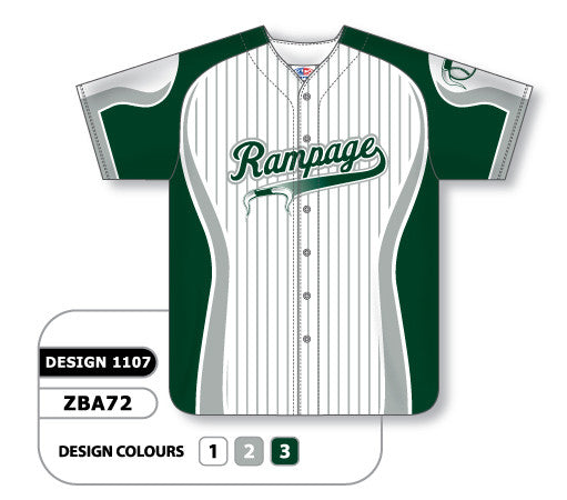 Athletic Knit Custom Sublimated Full Button Baseball Jersey Design 1107 (ZBA72-1107)