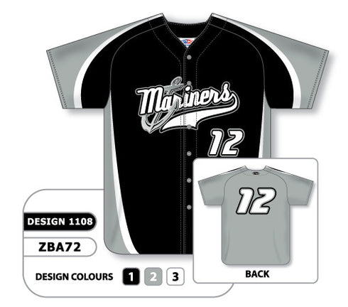 Athletic Knit Custom Sublimated Full Button Softball Jersey Design 1108 (ZSB72-1108)