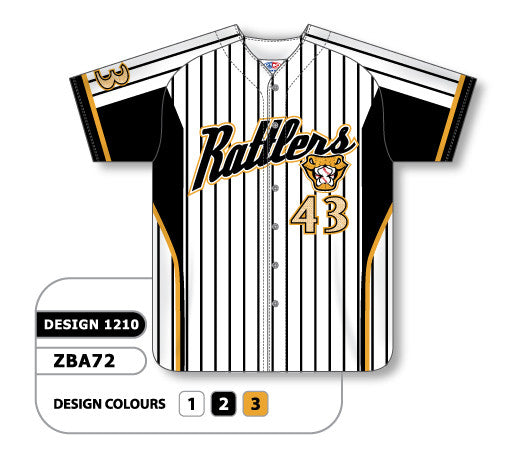 Athletic Knit Custom Sublimated Full Button Baseball Jersey Design 1210 (ZBA72-1210)