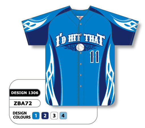 Athletic Knit Custom Sublimated Full Button Softball Jersey Design 1306 (ZSB72-1306)